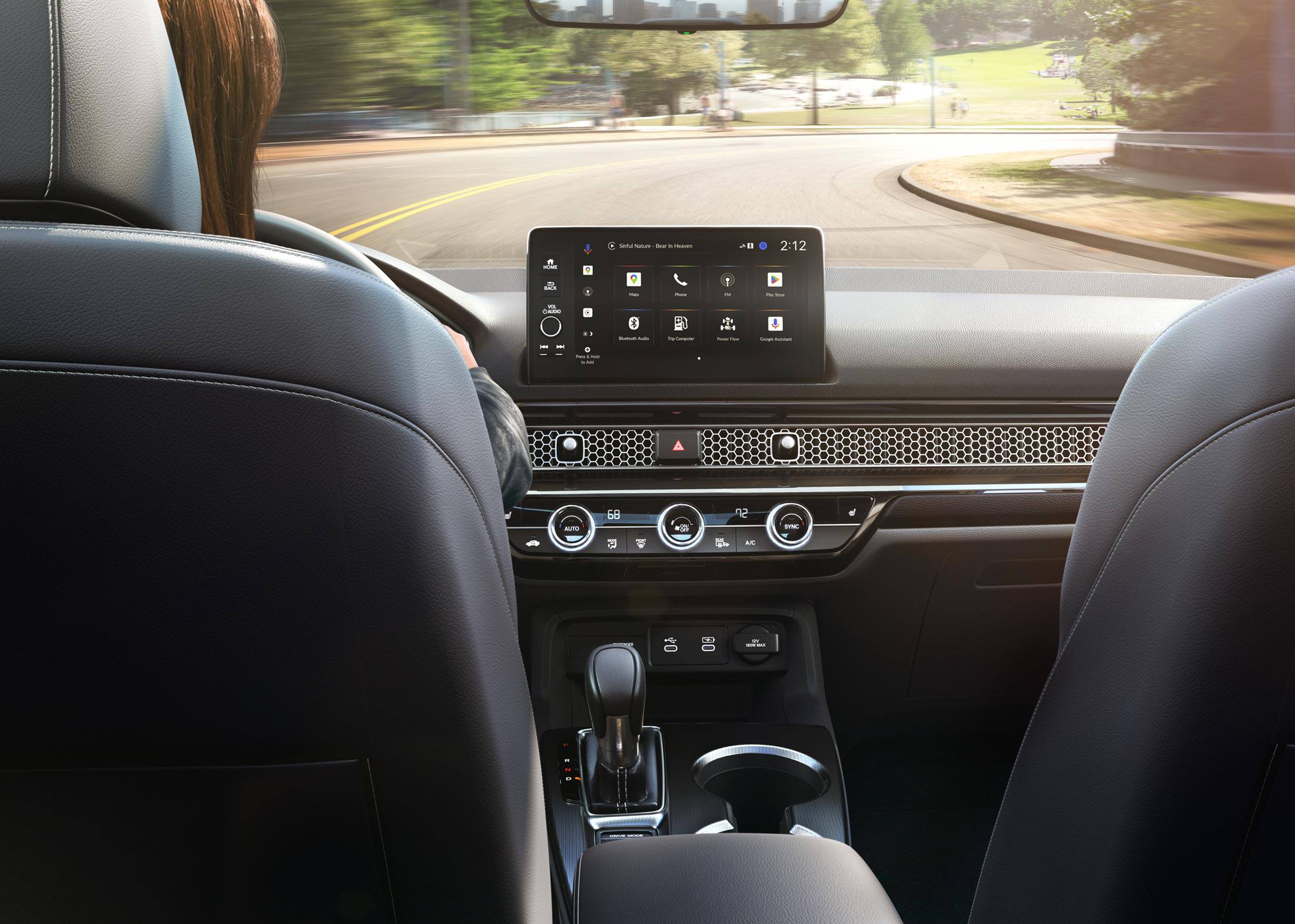 2026 Honda Civic Sedan Sport Touring Hybrid dashboard with touchscreen display and honeycomb mesh vent (Interior)